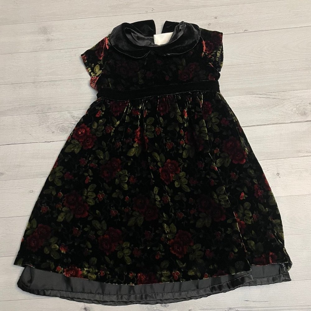 Gymboree girls velour floral dress size 5